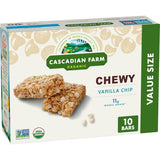 Cascadian Farm Organic Vanilla Chip Chewy Granola Bars – Wholesome Afternoon Snack for Stress-Free Healthy Habits, 10ct Value Size