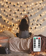 LiyuanQ Fairy String Lights for Kids' Room – No Flame No Heat Nursery Lighting, Photo Clip Display for Toddler Art and Family Pictures