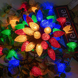 AWQ C9 Outdoor Fairy Lights – Weatherproof Holiday Lighting for Front Porch, Cold White 100 LED