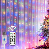 HOME LIGHTING RGB Curtain Fairy Lights – Dimmable Mood Lighting for Studio Apartment and Entryway, USB & Adapter