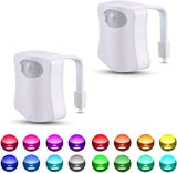 GlowNGo LED Toilet Light – Soft Glow Midnight Bathroom Lamp with Light Sensor, No Outlet Needed and No Cord Risk