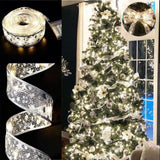 Aurora Glow Ribbon Lights for Christmas Tree Decor – 32ft Cozy Living Room Aesthetic with Star Pattern Fairy Lights