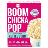 Angie's BOOMCHICKAPOP Lightly Sweet Kettle Corn Microwave Popcorn, 6-Count 3.29 oz Bags – Microwave Kettle Corn for Study Sessions, Late Work Nights, and Focus Fuel