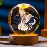 [Brand Name] K9 Crystal Ball Lamp - Stylish Coffee Table Centerpiece, 3D Laser Engraved Galaxy Light with Wooden Pedestal