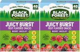 Black Forest Juicy Burst Fruit Flavored Snacks for Picky Eaters – Soft Chewy Pouches with Juicy Center, 40 ct Box