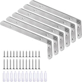 LSK Sleek L Bracket Set for Neutral-Toned Wall Displays — Brushed Silver, Seamless Finish, 6-Pack