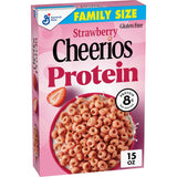 Cheerios Protein Cereal Strawberry Flavor – Balanced Whole Grain Cereal for Kids' Breakfast and Dry Snacking, 15 oz