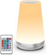 Auxmir Color Changing Bedside Lamp – Romantic Valentine's Day Gift for Her with 256 Light Combinations and Touch Control