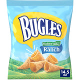 Bugles Crispy Corn Cones Hidden Valley Ranch – Kid-Friendly Pantry Snack for School and Home, 14.5 oz