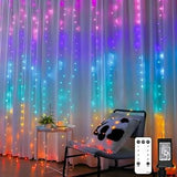 suddus Warm White Window Curtain Lights 9.8x9.8ft – 300 LED Dimmable with Timer, Peaceful Ambient Lighting for Bedroom and Bath Retreat