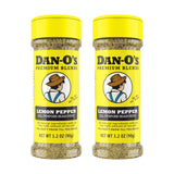 Dan-O's Lemon Pepper Seasoning – Effortless Single-Blend Approach to Citrus Cooking, Two Sleek Shaker Bottles