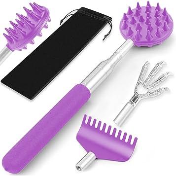 Telescoping Back Scratcher – Intentional Living Essential, Multi-Head Scratcher in Sleek Matte Finish
