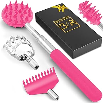 Telescoping Back Scratcher – Intentional Living Essential, Multi-Head Scratcher in Sleek Matte Finish