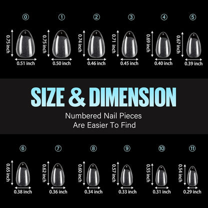 TOMICCA Pre-Shaped Acrylic Extensions – Streamlined DIY Manicure with Neutral, Modern Finish