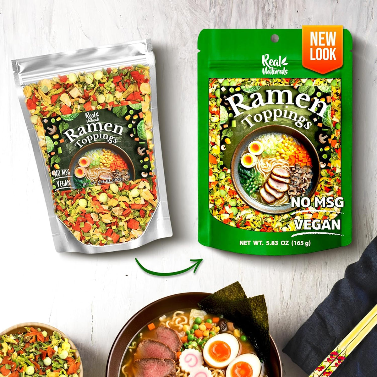 VeggieRush Freeze-Dried Ramen Toppings – Clean-Label Veggie Boost for Health-Conscious Home Cooks