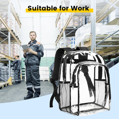 Vorspack Clear Backpack Heavy Duty – Weather-Resistant Clear Daypack for Hiking, Boardwalks, and Outdoor Events, Durable PVC, Black