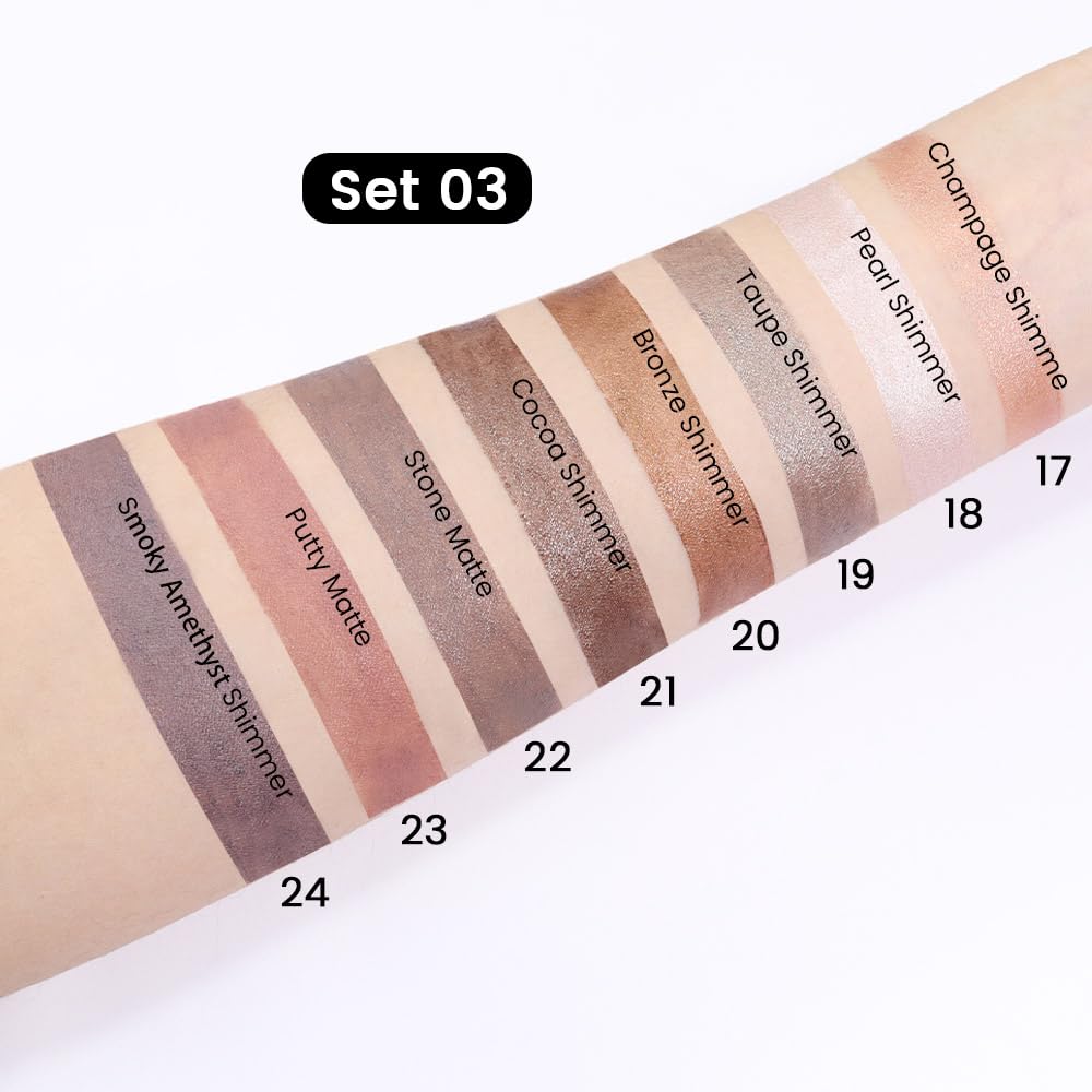 waterproof, long-wear formula lasting 10-12 hours with crease-proof finish
