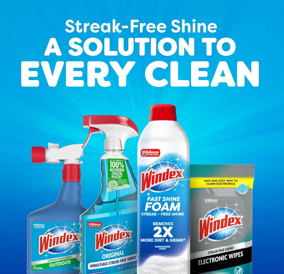 Windex Fast Shine Foam Glass Cleaner – Streamlined Bulk Pack for a Simple, Stocked-Once Cleaning Routine