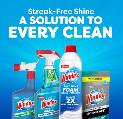 Windex Fast Shine Foam Glass Cleaner – Streamlined Bulk Pack for a Simple, Stocked-Once Cleaning Routine