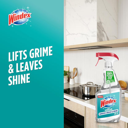 Windex Vinegar Glass Cleaner for Sensitive Indoor Air, Non-Toxic Streak-Free Shine