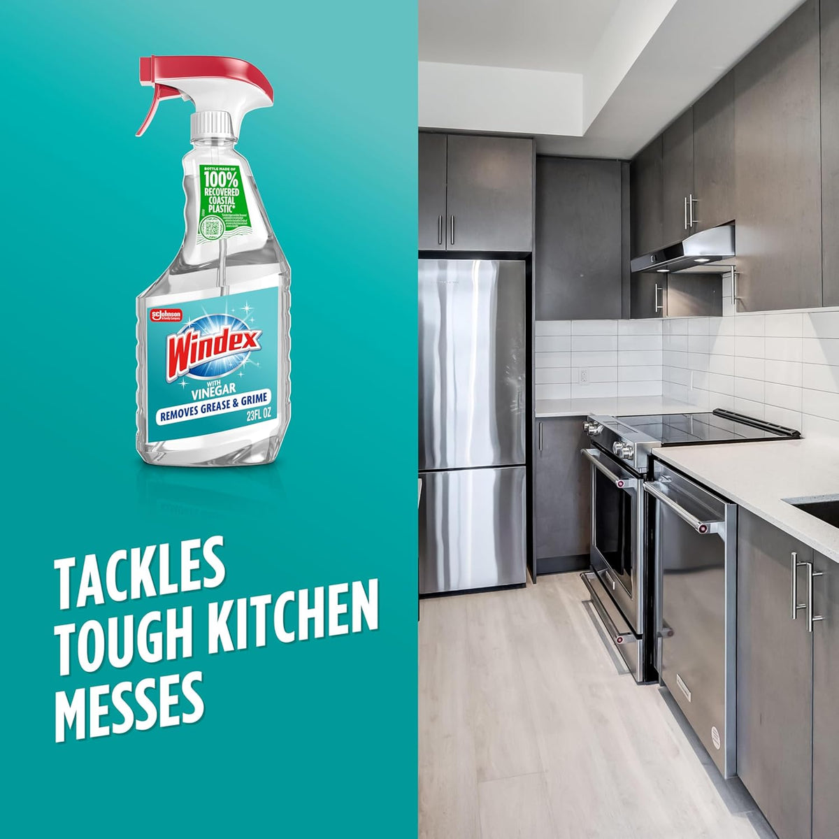 Windex Vinegar Glass Cleaner for Sensitive Indoor Air, Non-Toxic Streak-Free Shine
