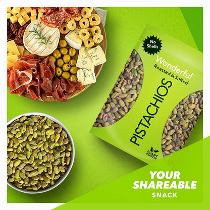 Wonderful Pistachios No Shells Roasted & Salted, Premium Pantry Gift for the Health-Conscious Foodie, 24 Ounce Bag