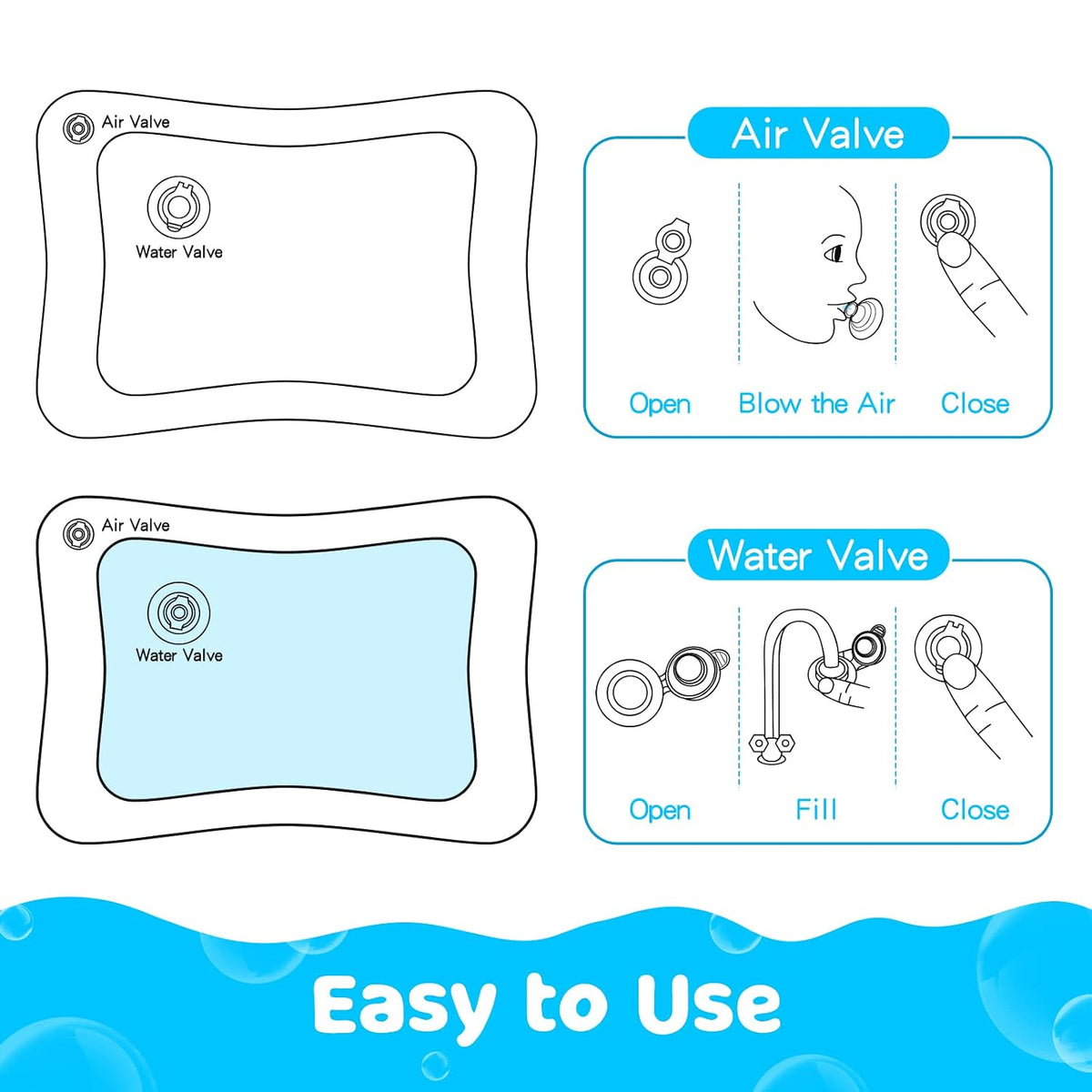 Yeeeasy Inflatable Tummy Time Mat – Thoughtful Newborn Gift for Baby Showers and Gender Reveal Parties