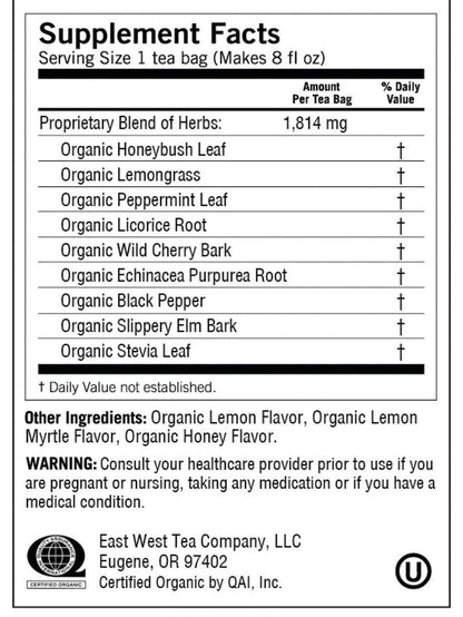 Yogi Tea Honey Lemon Throat Comfort – Soothing Daily Wellness Ritual Tea for Cold and Flu Season