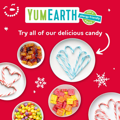 YumEarth Organic Candy Cane Lollipops - Organic Holiday Indulgence for Mindful Snacking, Dye Free Peppermint Pops, 30 Individually Wrapped