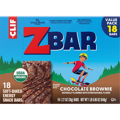 Zbar Chocolate Brownie Granola Bars – Individually Wrapped Road Trip Snack for Kids, USDA Organic Non-GMO