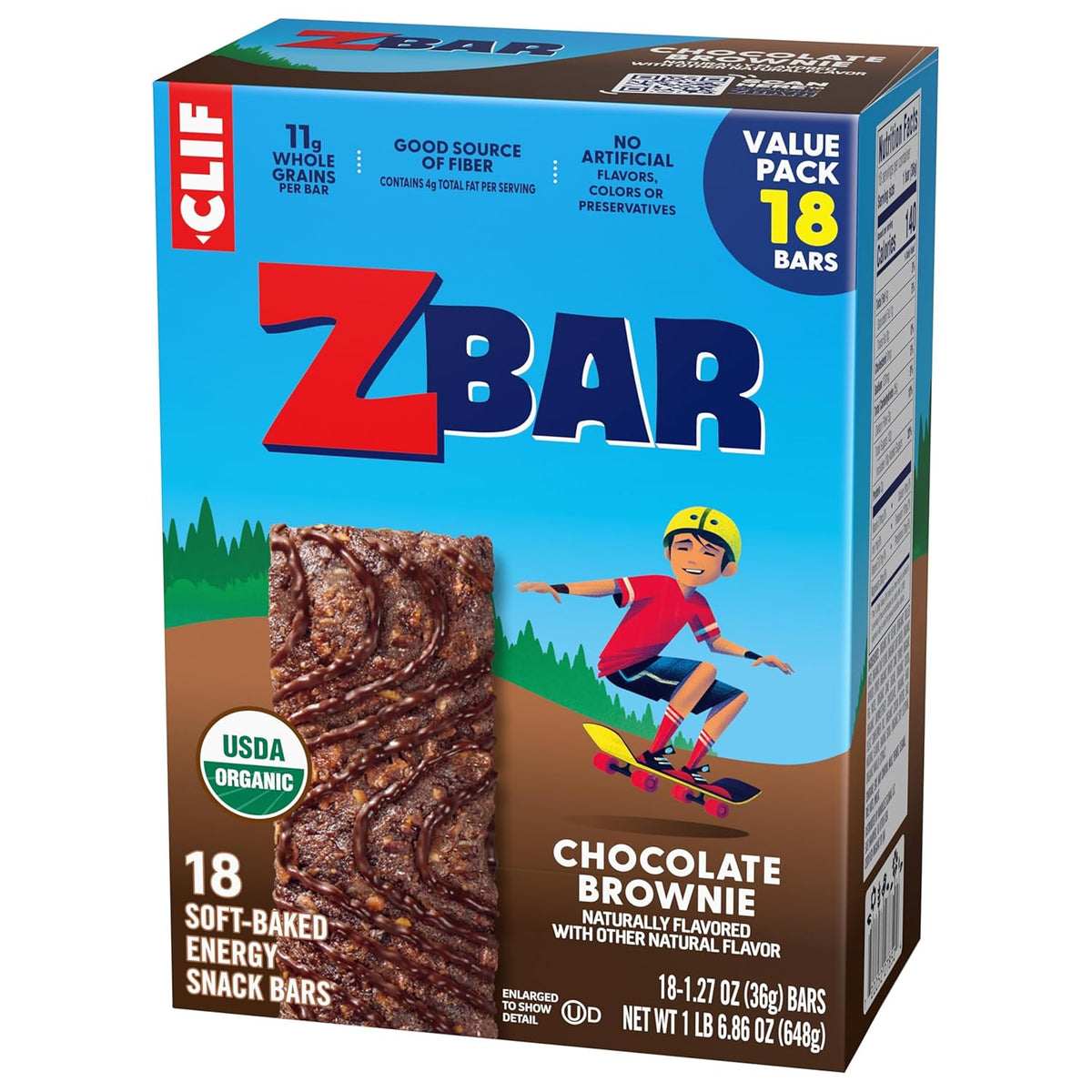 Zbar Chocolate Brownie Granola Bars – Individually Wrapped Road Trip Snack for Kids, USDA Organic Non-GMO