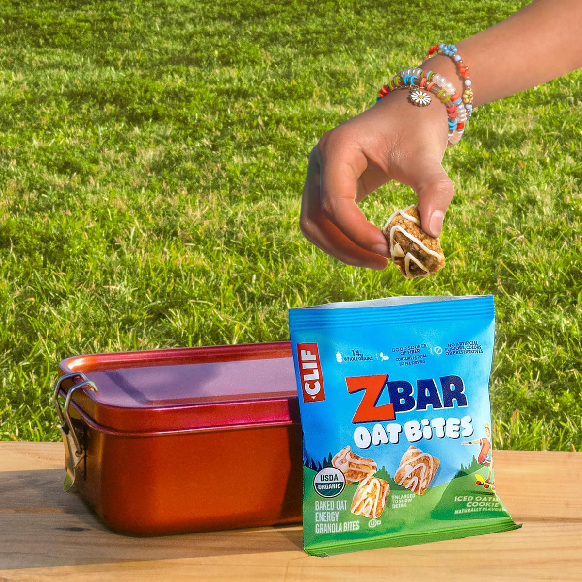 Zbar Oat Bites - Iced Oatmeal Cookie - Clean-Ingredient After-School Snack for Active Kids - 14g Whole Grains Per Pack