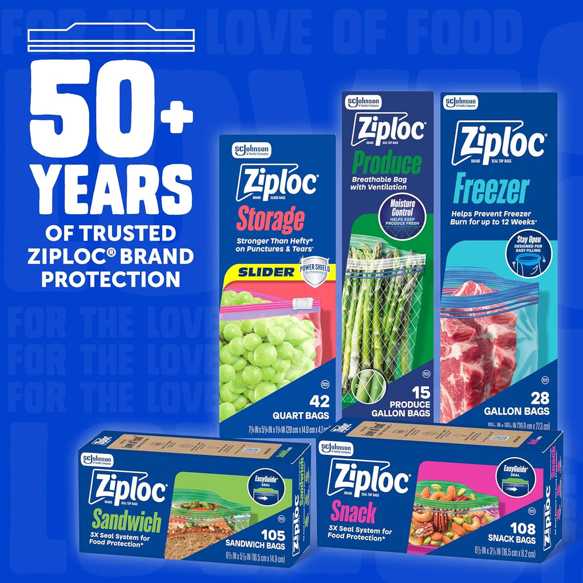 Ziploc Freezer Bags Gallon Size – 9 Point Protection Seams to Prevent Spills in Chest and Upright Freezers
