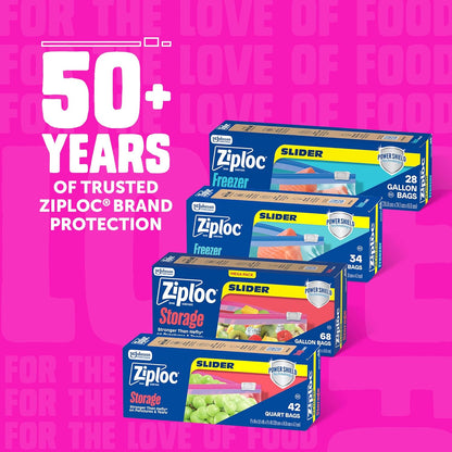 Ziploc Power Shield Gallon Slider Bags – Tear-Resistant Storage for Packing Lunches That Survive Transport